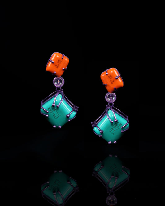 Inflatble Earrings in Sterling Silver with LED